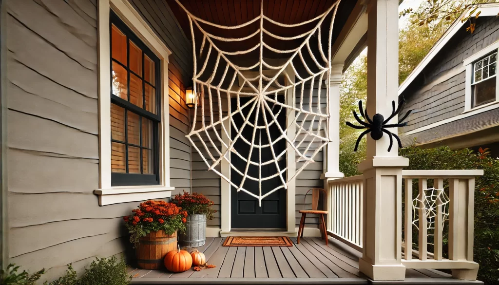 Turn Yarn Into a Giant Spider Web Decoration