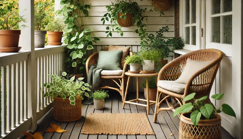 Combine Rattan Furniture with Greenery